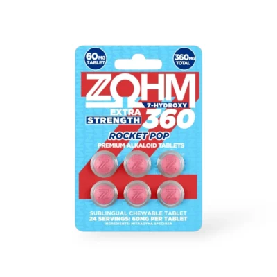 ZOHM Extra Strength 7-Hydroxy 360 Rocket Pop Tablets 60mg Per Tablet